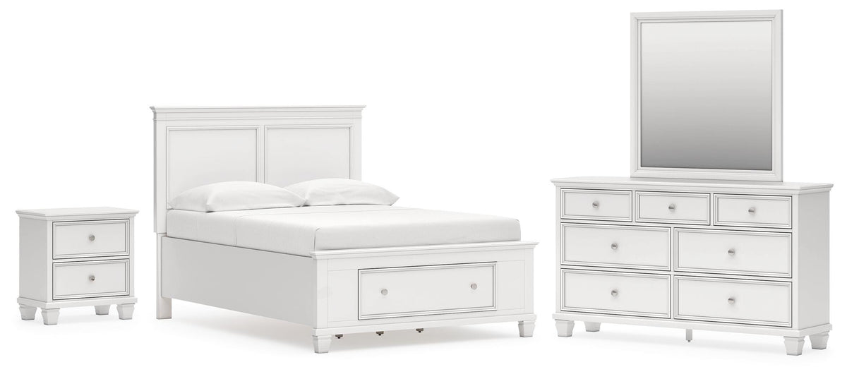 Fortman Panel Storage Bed Set - Full, Dresser, Mirror and Nightstand