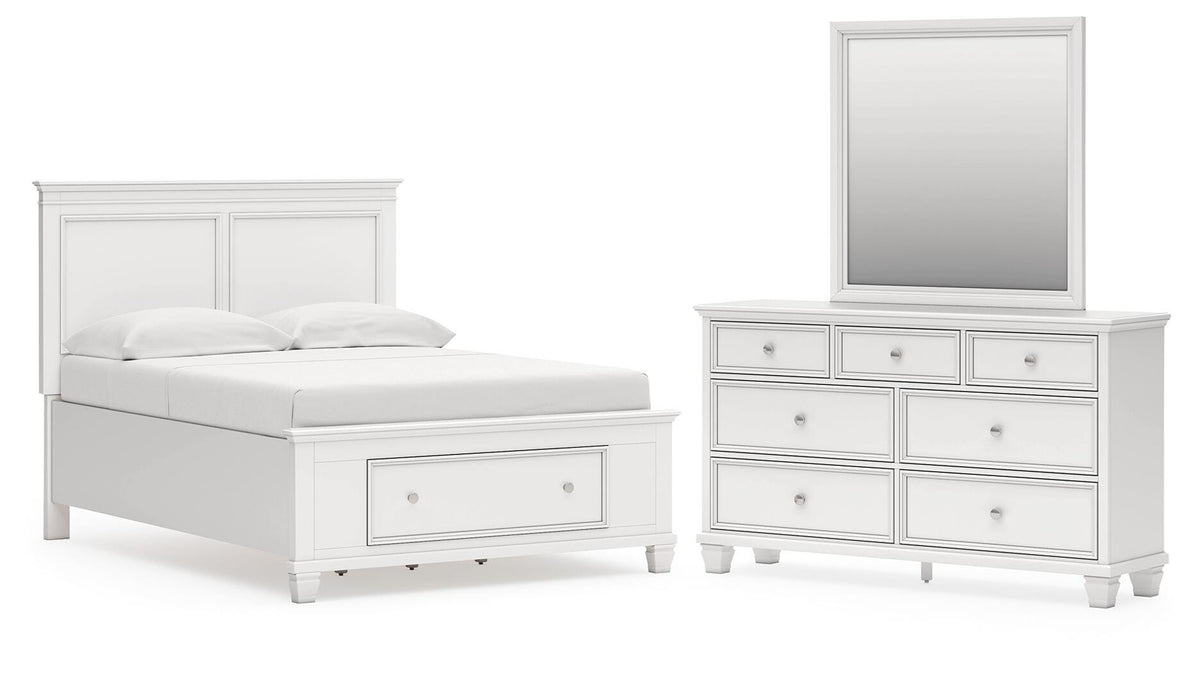 Fortman Panel Storage Bed Set - Full, Dresser and Mirror