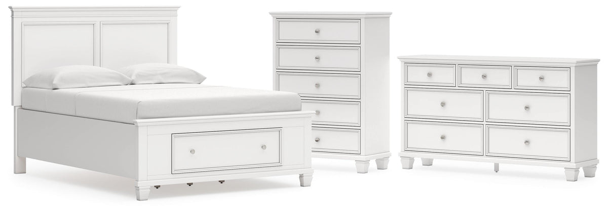 Fortman Panel Storage Bed Set - Full, Dresser and Chest