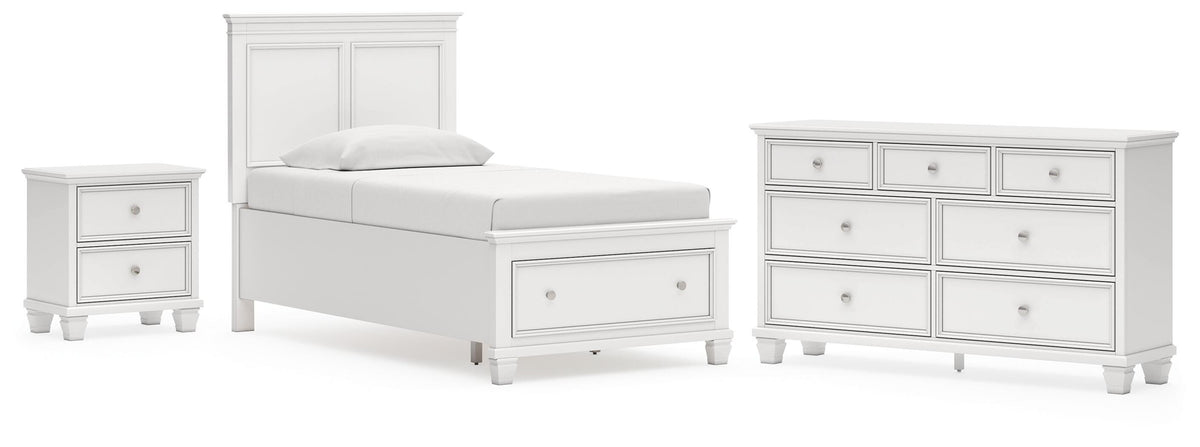 Fortman Panel Storage Bed Set - Twin, Dresser and Nightstand