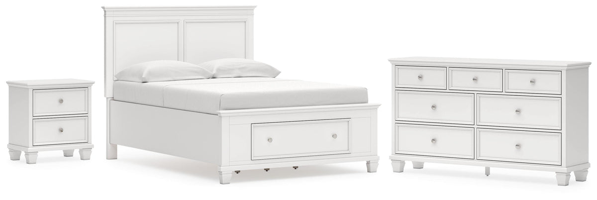 Fortman Panel Storage Bed Set - Full, Dresser and Nightstand