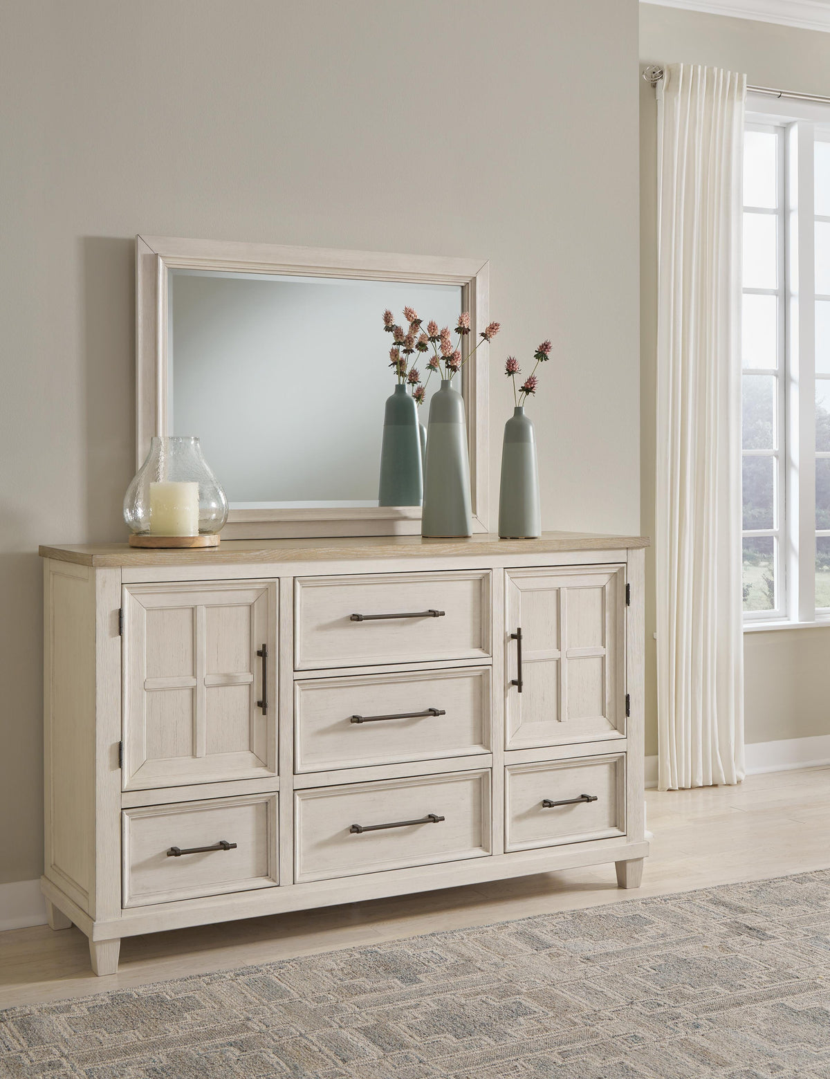 Shaybrock Queen Panel Bed, Dresser and Mirror