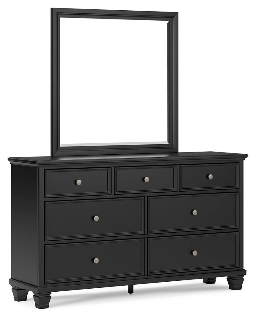 Lanolee Panel Storage Bed Set - California King, Dresser and Mirror