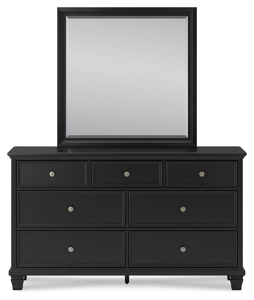 Lanolee Panel Storage Bed Set - California King, Dresser and Mirror