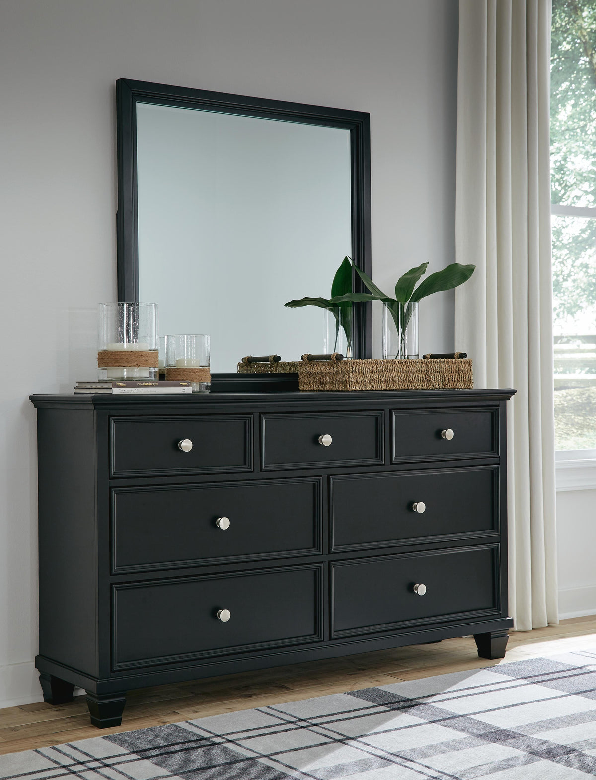 Lanolee Panel Storage Bed Set - California King, Dresser and Mirror