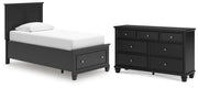 Lanolee Panel Storage Bed Set - Twin, Dresser