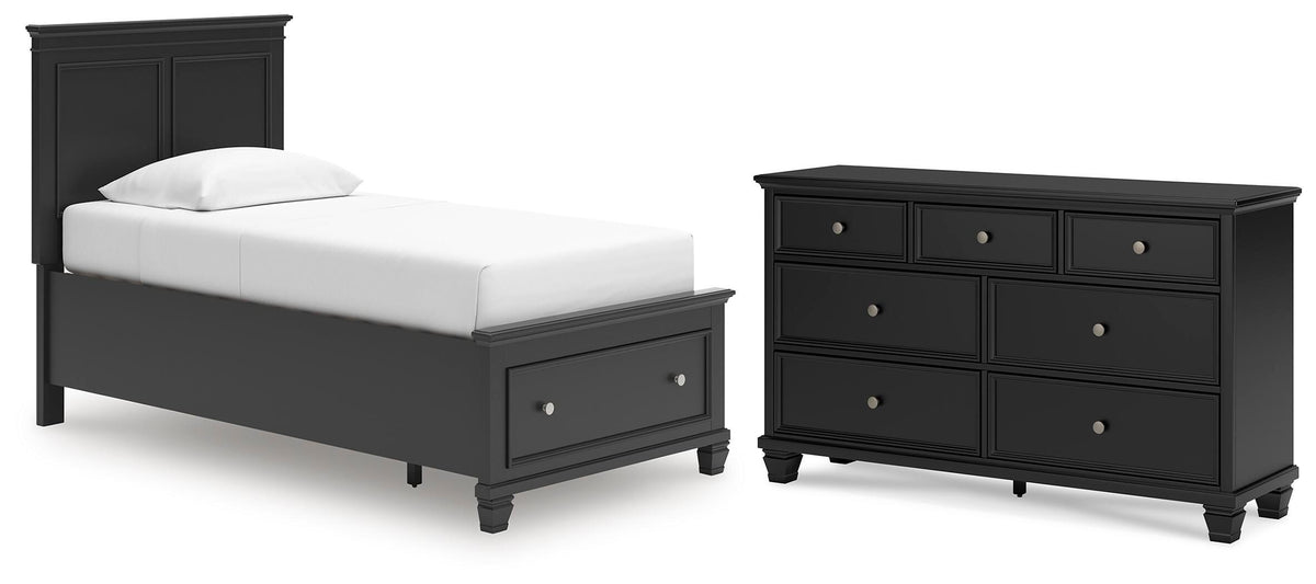 Lanolee Panel Storage Bed Set - Twin, Dresser