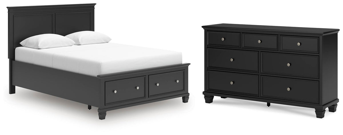 Lanolee Panel Storage Bed Set - Queen, Dresser