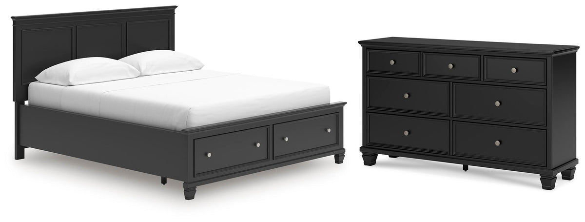Lanolee Panel Storage Bed Set - California King, Dresser