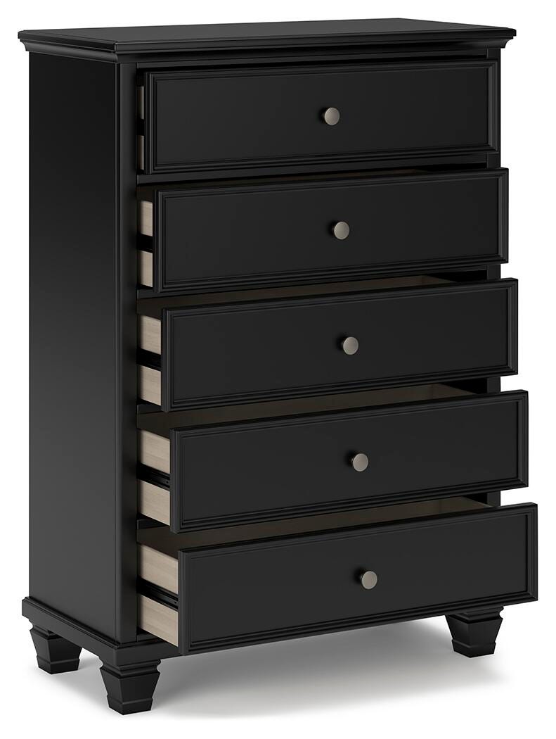 Lanolee King Panel Bed, Dresser, Mirror, Chest and 2 Nightstands