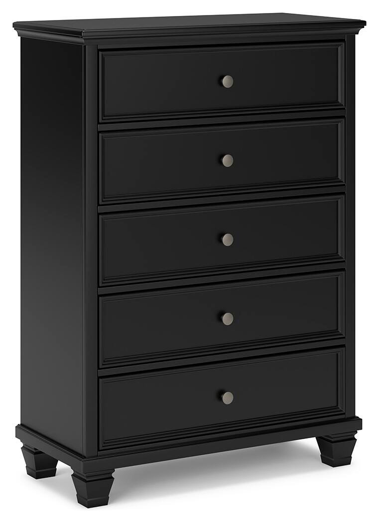 Lanolee Panel Bed Set - California King, Mirrored Dresser and Chest