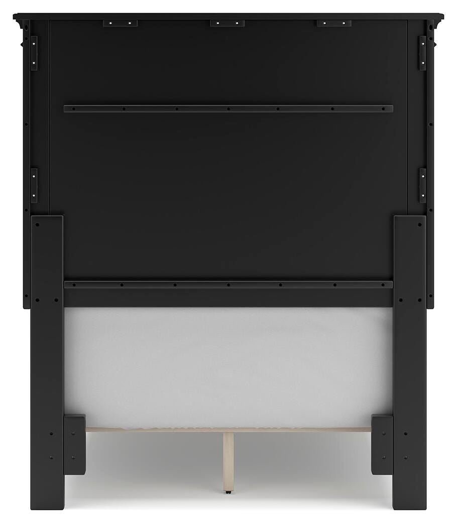 Lanolee Panel Bed Set - Twin, Mirrored Dresser
