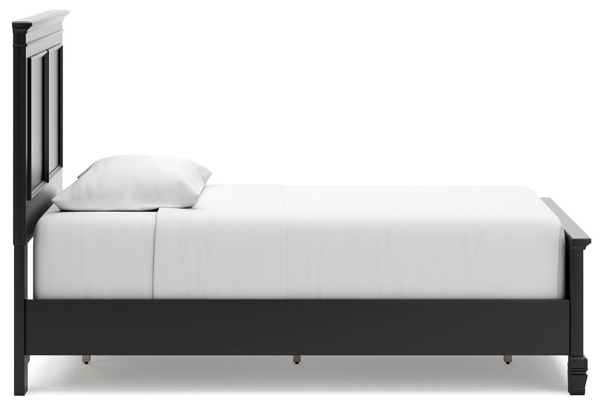 Lanolee Panel Bed Set - Twin, Mirrored Dresser