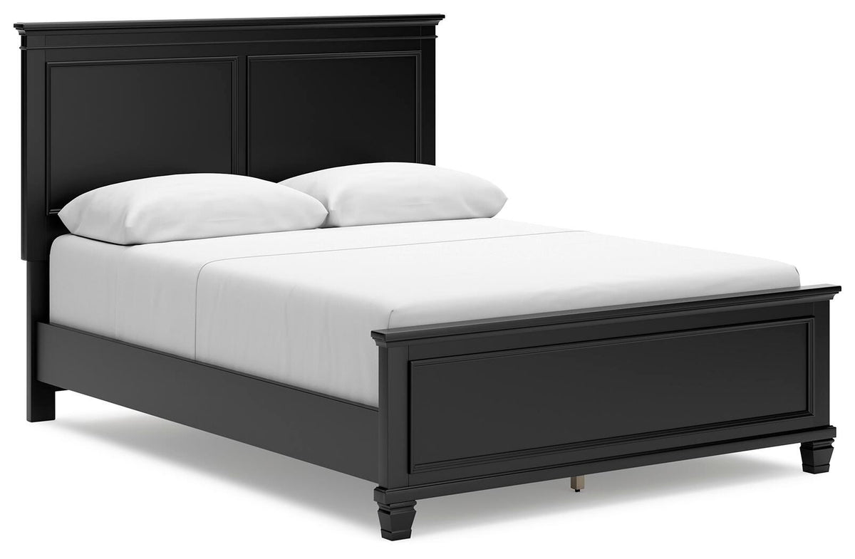 Lanolee Panel Bed Set - Queen, Mirrored Dresser