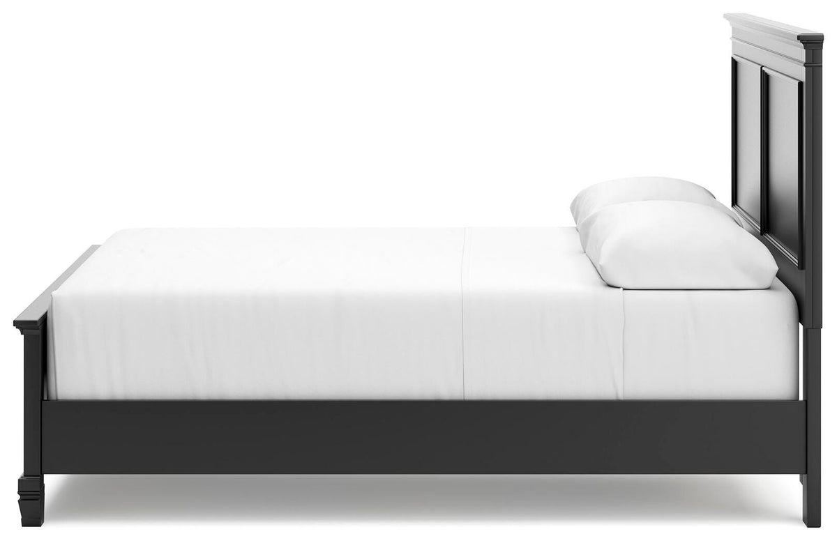 Lanolee Panel Bed Set - Queen, Mirrored Dresser and 2 Nightstands