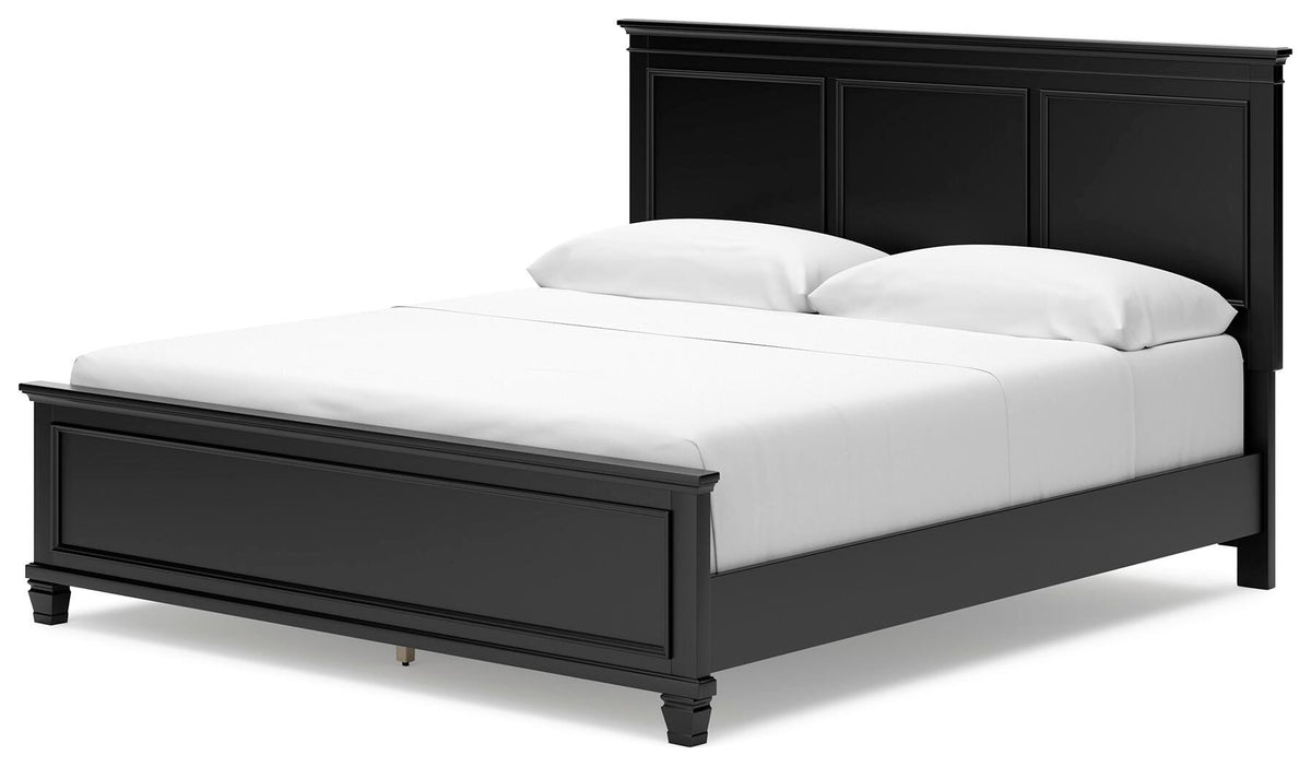 Lanolee Panel Bed Set - California King, Mirrored Dresser and 2 Nightstands