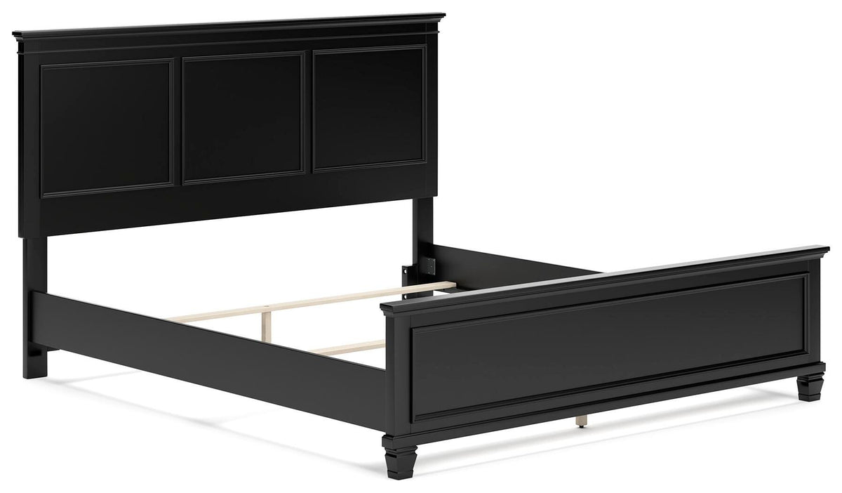 Lanolee Panel Bed Set - California King, Mirrored Dresser