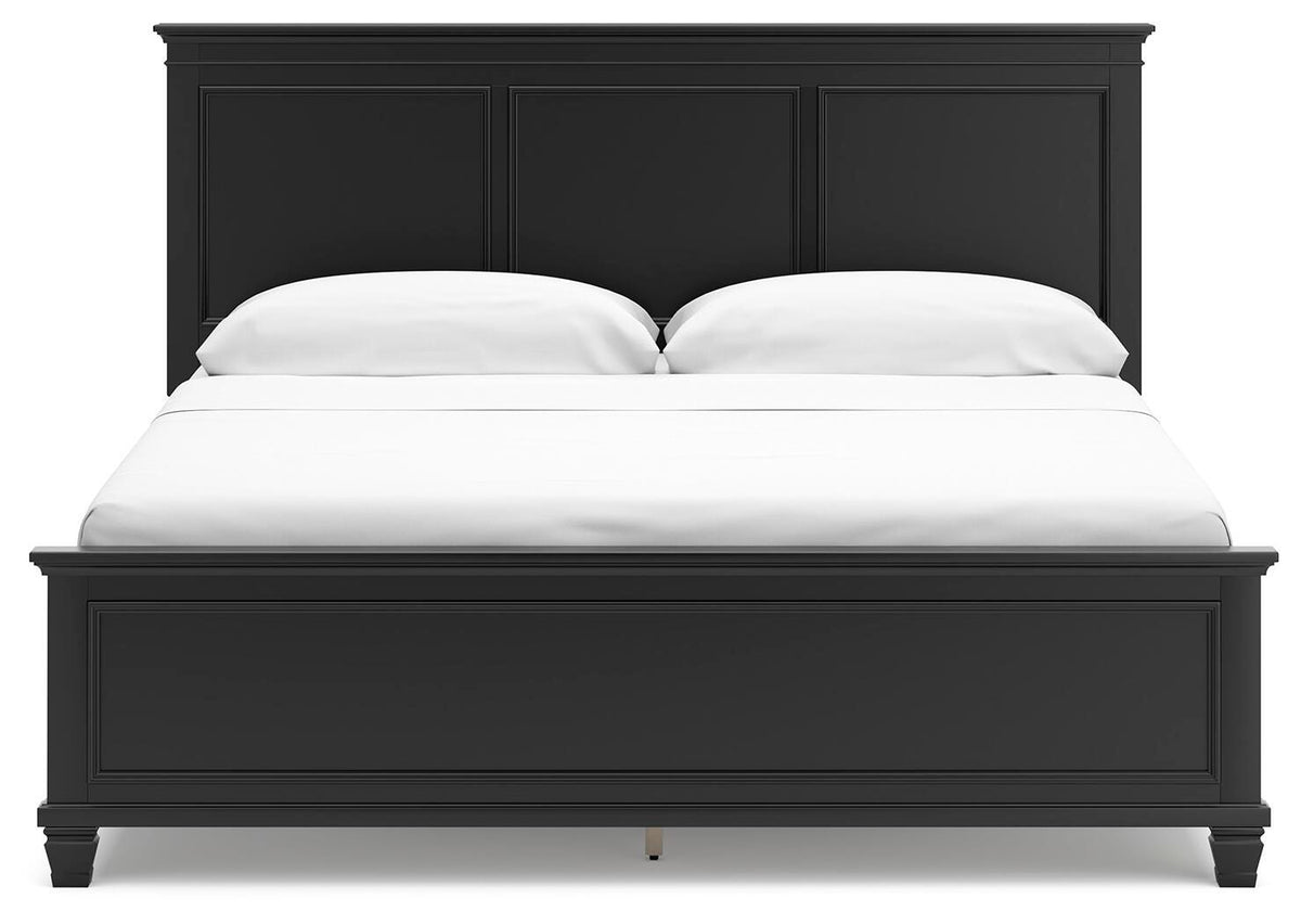Lanolee Panel Bed Set - California King, Mirrored Dresser