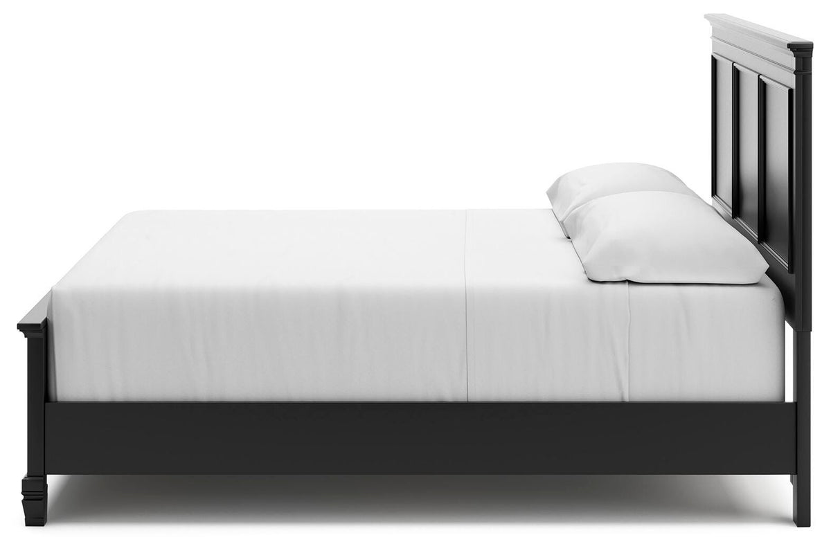 Lanolee Panel Bed Set - King, Mirrored Dresser and 2 Nightstands