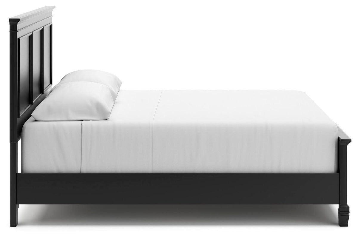 Lanolee Panel Bed Set - King, Mirrored Dresser