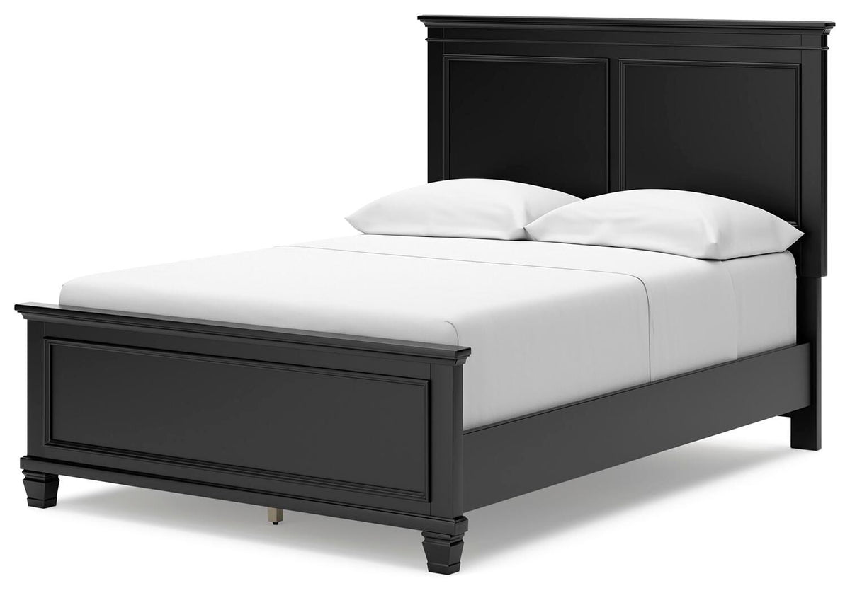 Lanolee Panel Bed Set - Full, Mirrored Dresser and 2 Nightstands