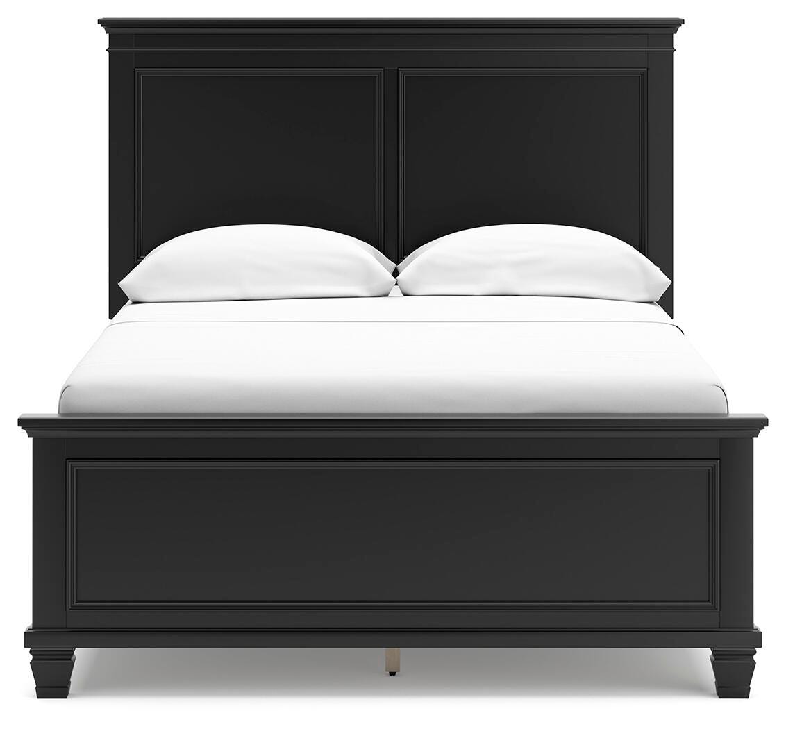 Lanolee Panel Bed Set - Full, Mirrored Dresser