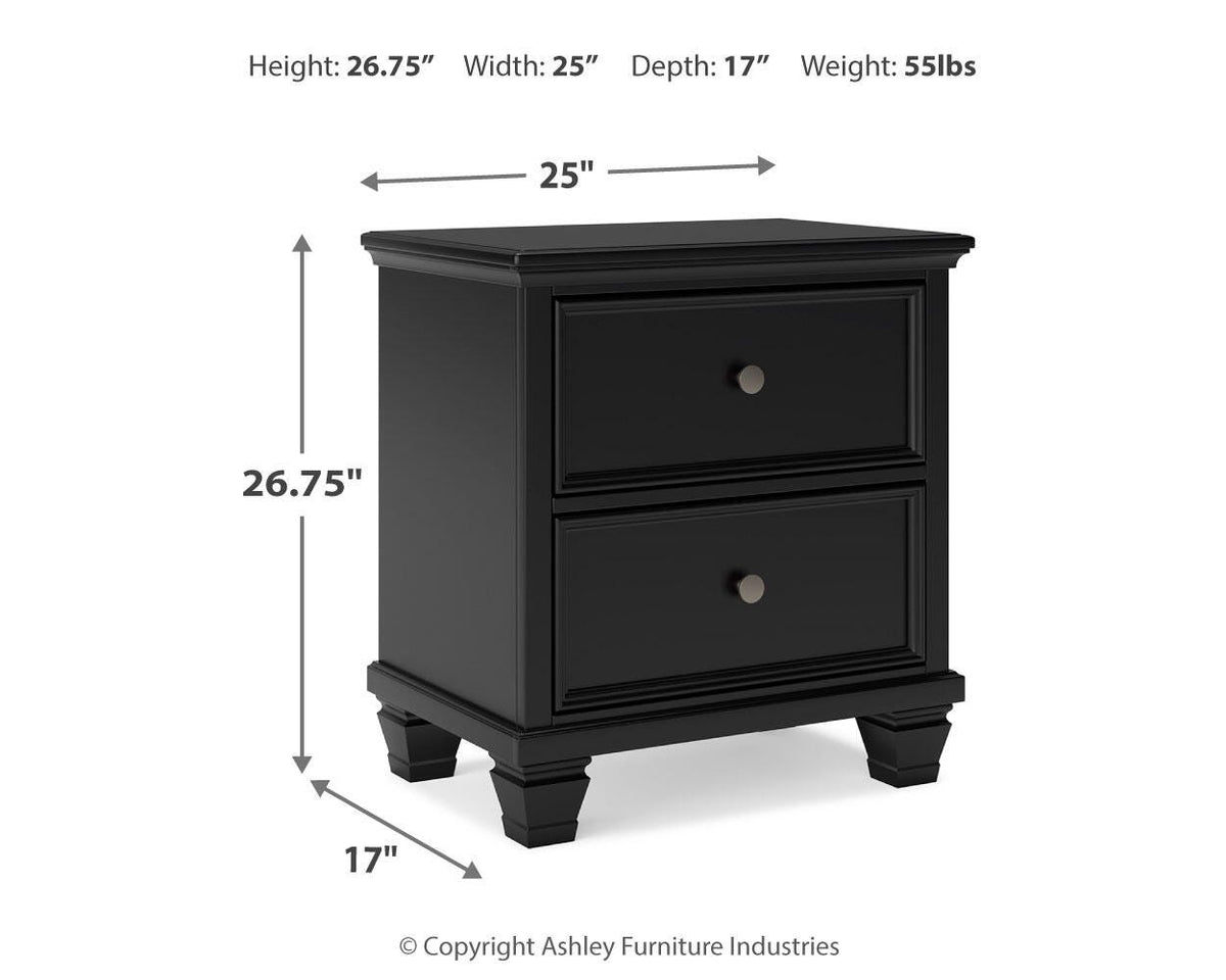 Lanolee Panel Bed Set - California King, Mirrored Dresser and 2 Nightstands