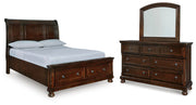 Porter Queen Sleigh Storage Bed, Dresser and Mirror