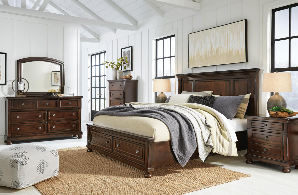 Porter King Panel Bed, Dresser, Mirror, Chest and Nightstand