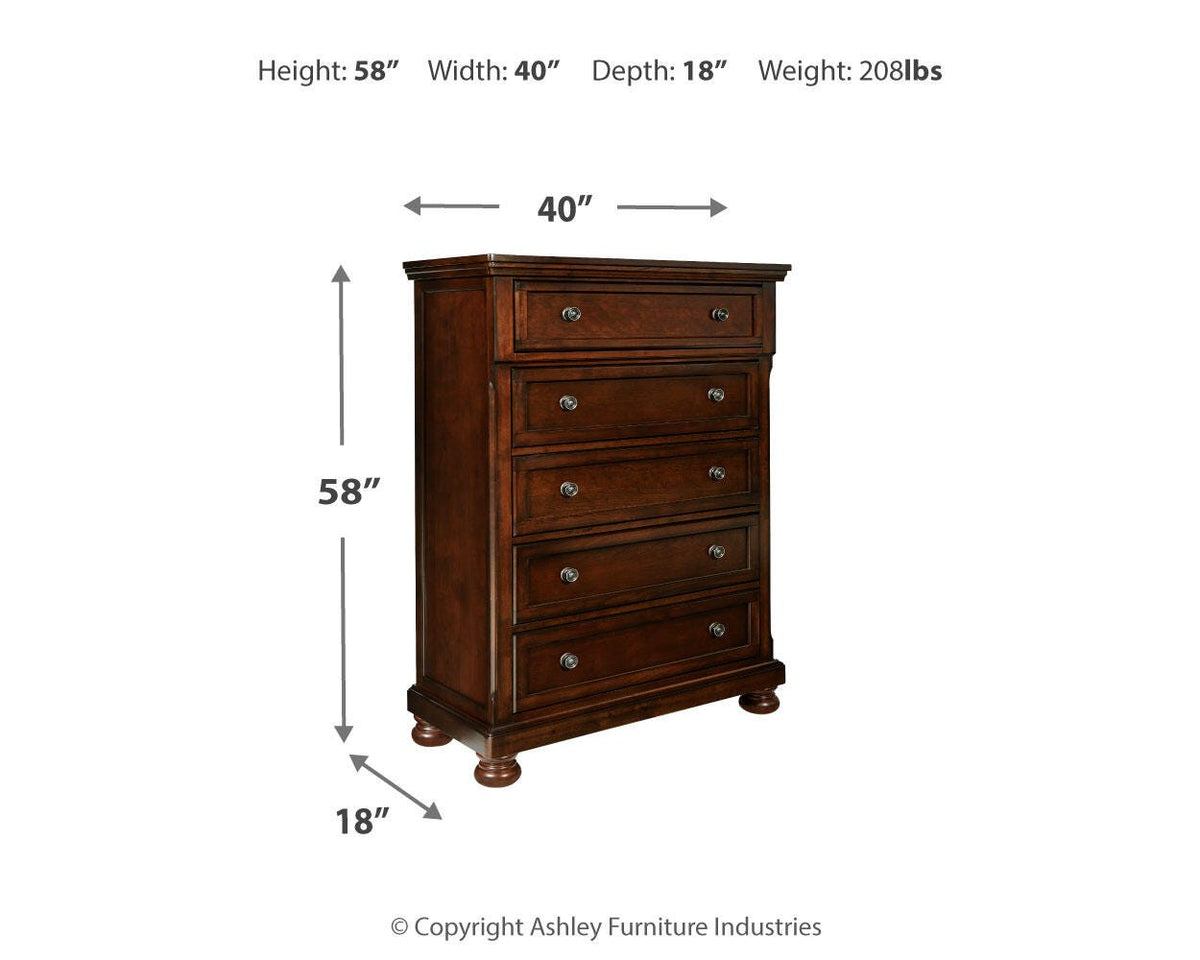 Porter King Panel Bed, Dresser, Mirror, Chest and Nightstand
