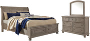 Lettner Queen Sleigh Storage Bed, Dresser and Mirror