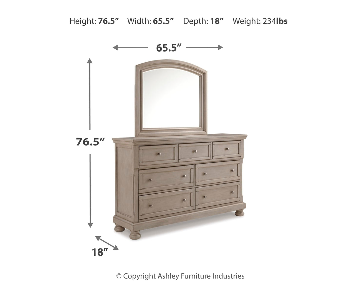 Lettner Queen Panel Bed, Dresser and Mirror