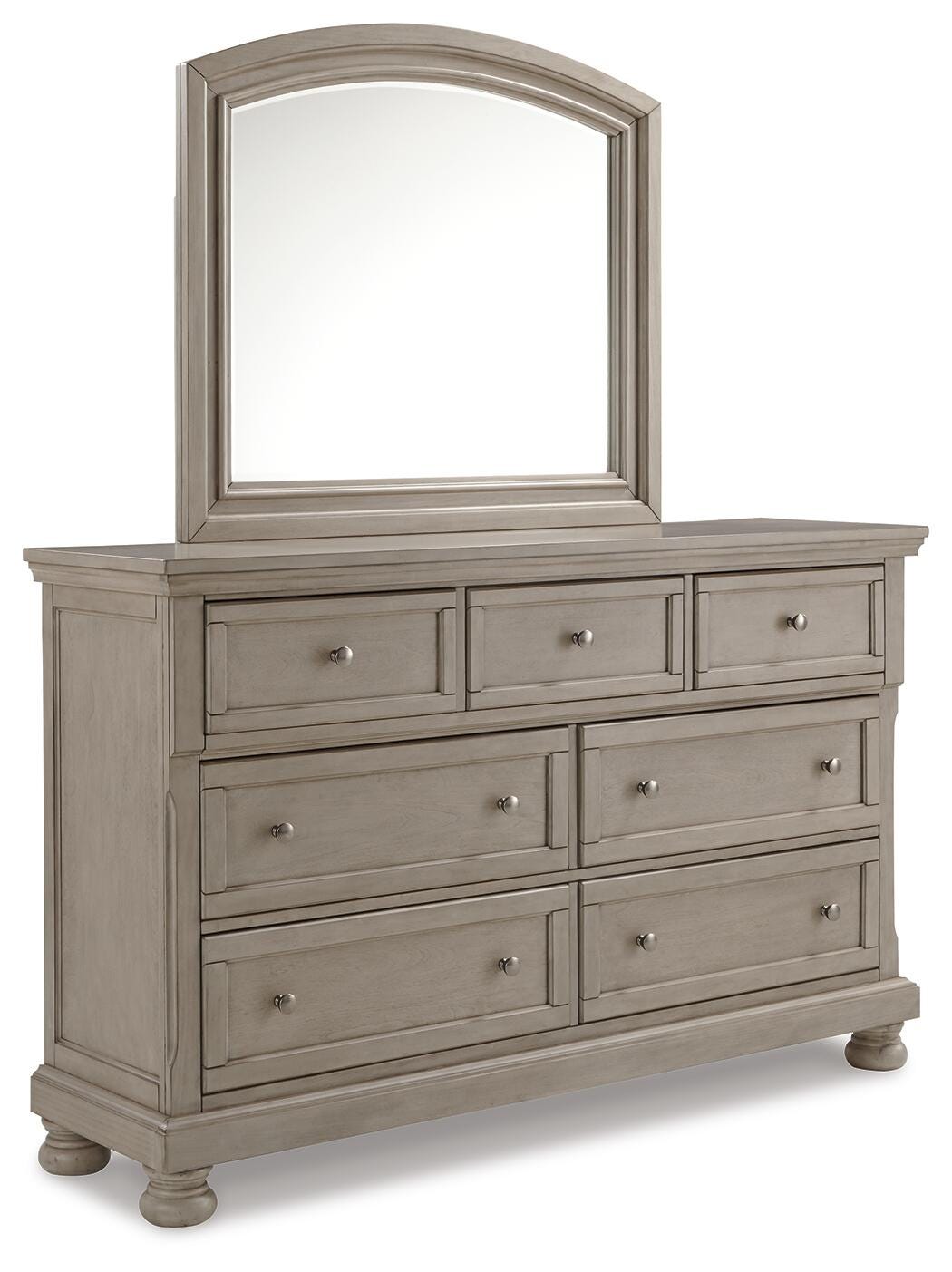 Lettner Sleigh Bed Set - California King, Mirrored Dresser