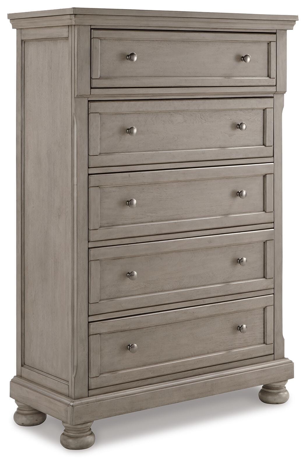 Lettner King Panel Bed, Dresser, Mirror, Chest and 2 Nightstands