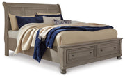 Lettner King Sleigh Bed with 2 Storage Drawers