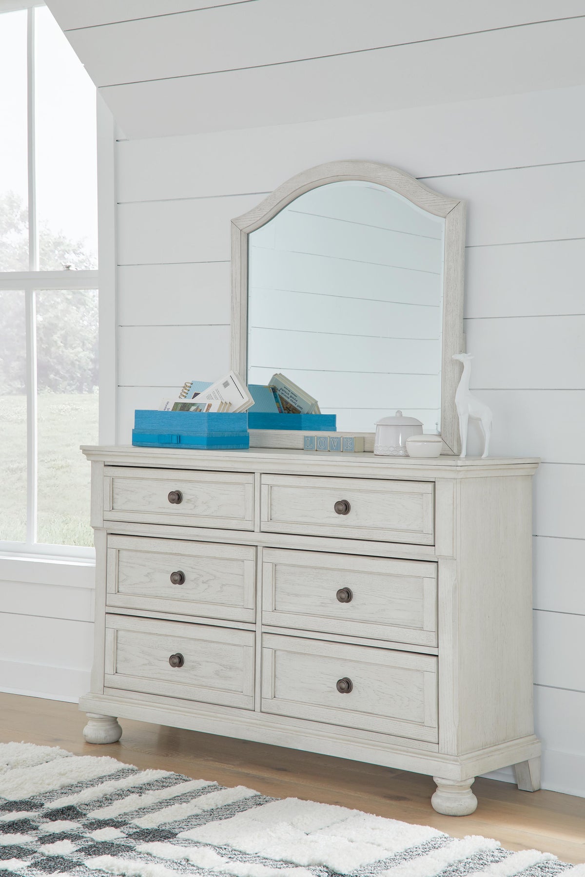 Robbinsdale Full Storage Sleigh Bed, Dresser, Mirror, Chest and Nightstand