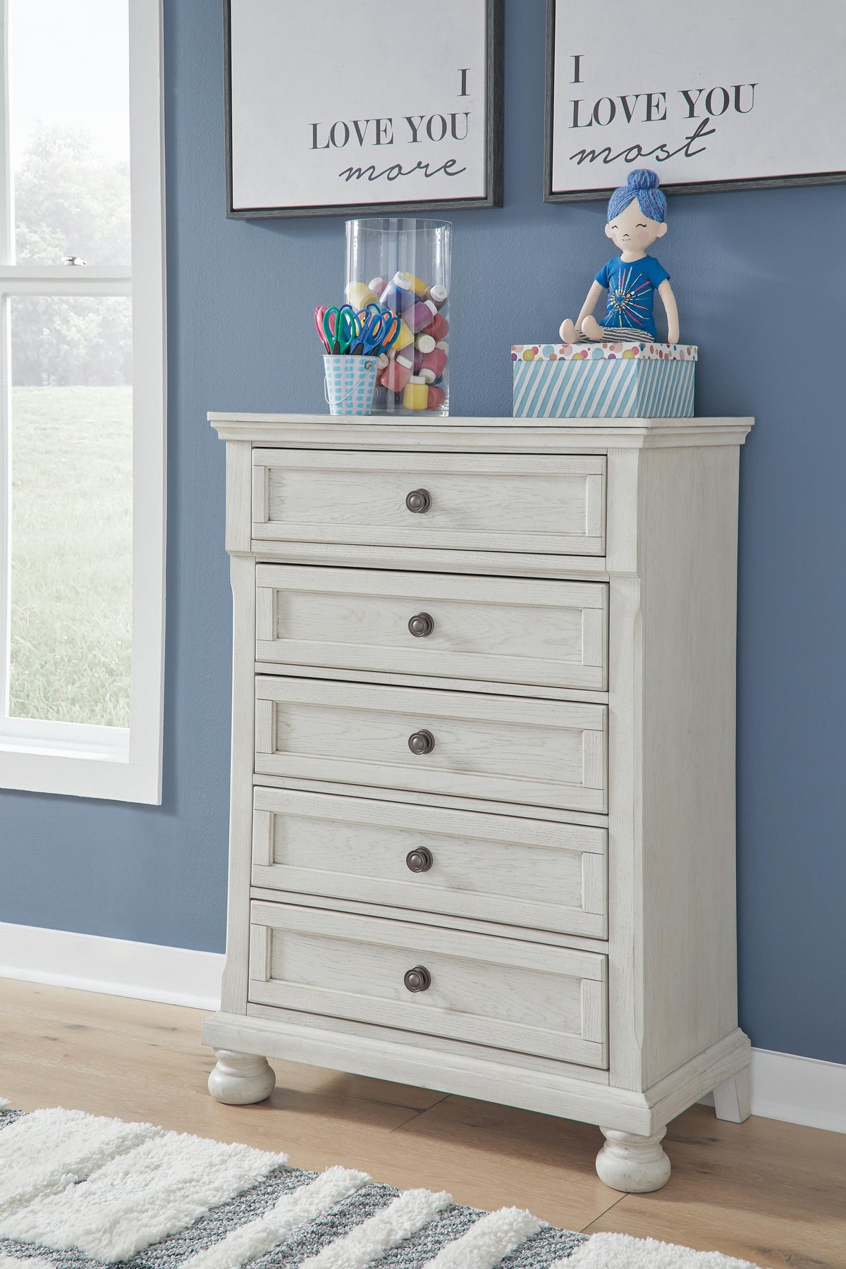 Robbinsdale Twin over Full Bunk Bed, Dresser and Chest