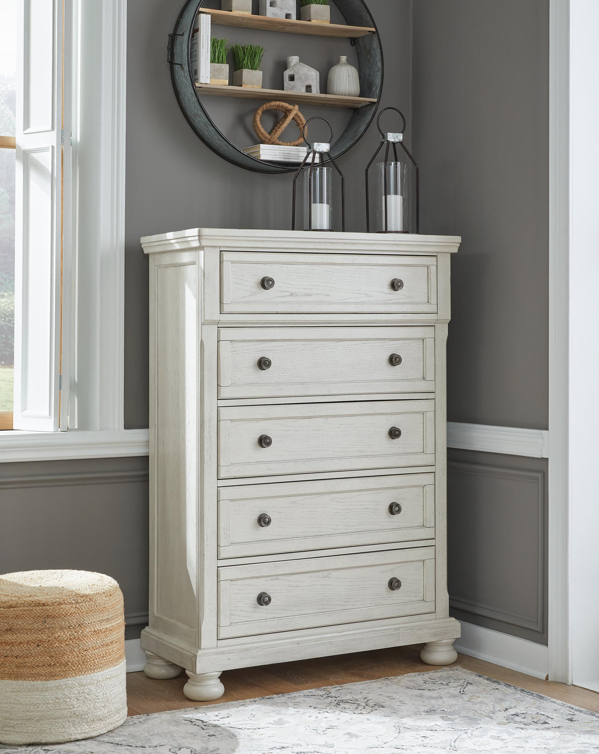 Robbinsdale Queen Panel Bed, Dresser, Chest and 2 Nightstands