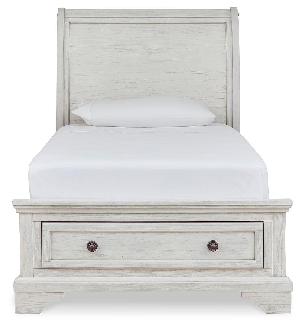 Robbinsdale Twin Storage Bed, Dresser, Mirror and Nightstand