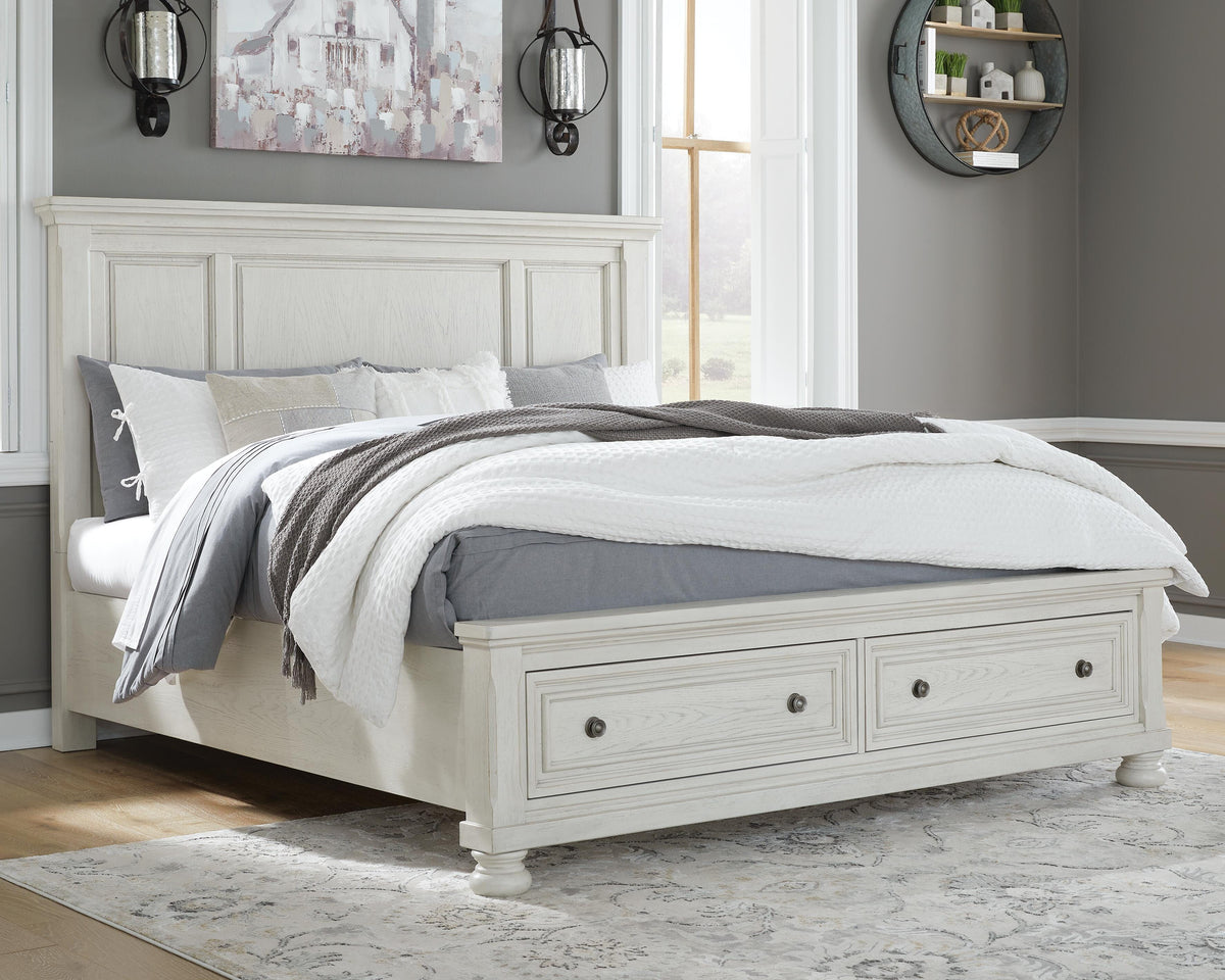 Robbinsdale King Storage Bed and 2 Nightstands