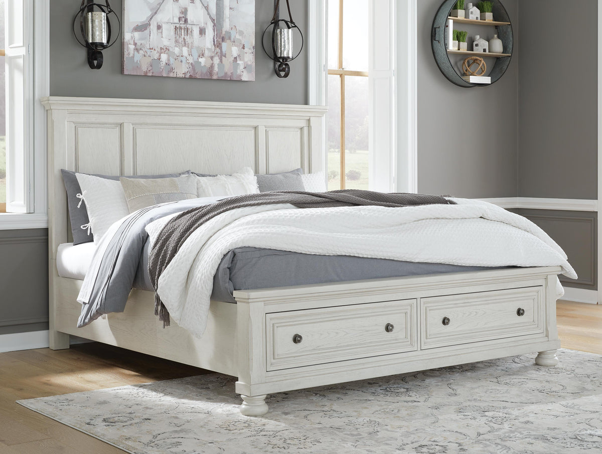 Robbinsdale King Panel Storage Bed, Dresser, Chest and 2 Nightstands