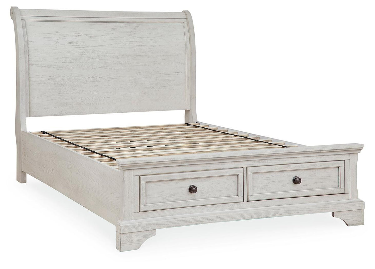 Robbinsdale Full Sleigh Storage Bed, Chest and Nightstand