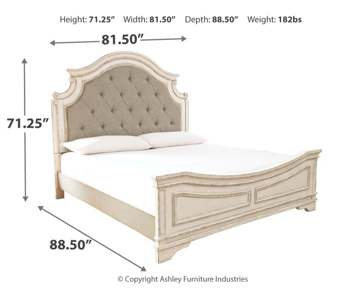 Realyn King Panel Bed, Dresser, Chest and 2 Nightstands