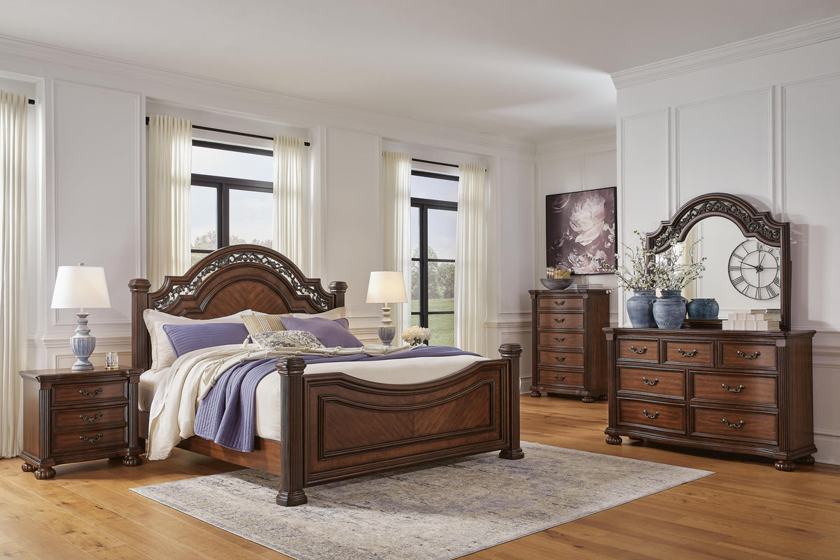 Lavinton Poster Bed Set - California King, Dresser and Nightstand