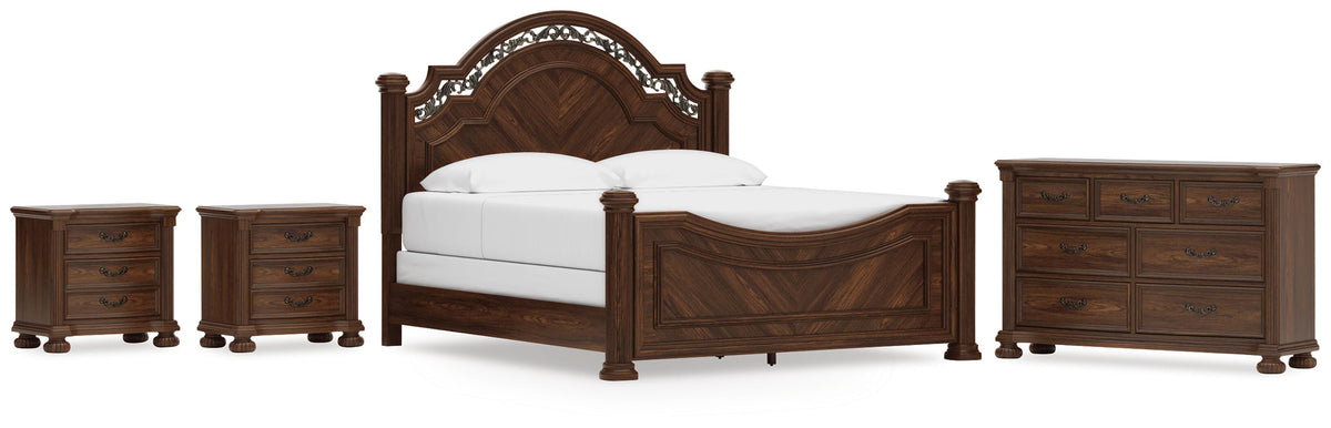 Lavinton Poster Bed Set - King, Dresser and 2 Nightstands