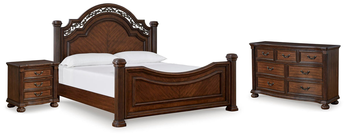 Lavinton Poster Bed Set - California King, Dresser and Nightstand