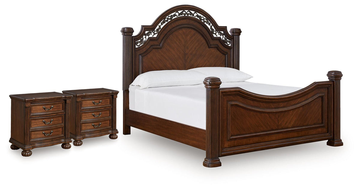Lavinton Poster Bed Set - Queen, 2 Nightstands