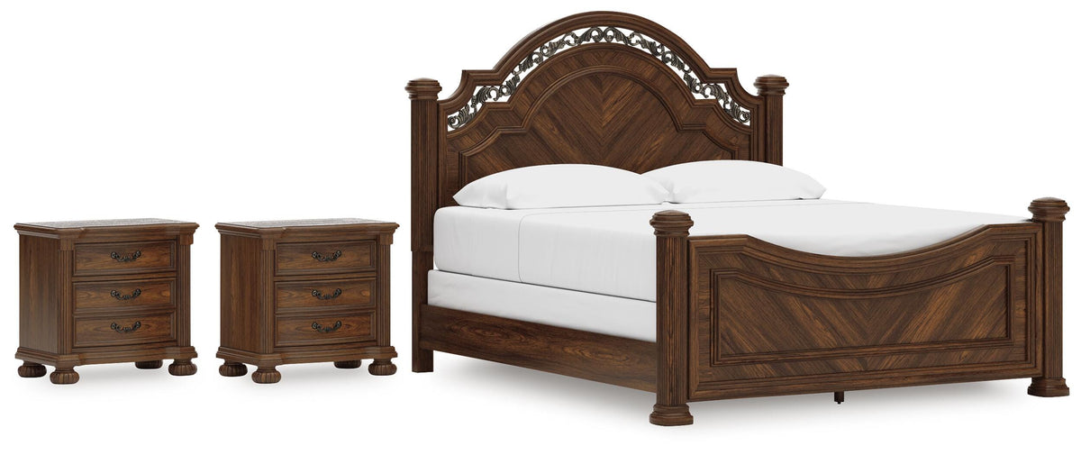Lavinton Poster Bed Set - King, 2 Nightstands