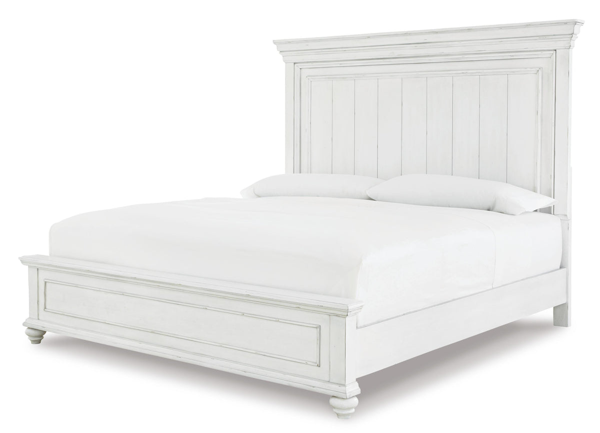 Kanwyn Panel Bed Set - King, Mirrored Dresser