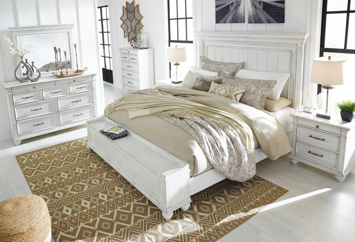 Kanwyn Panel Bed with Storage Bench - California King